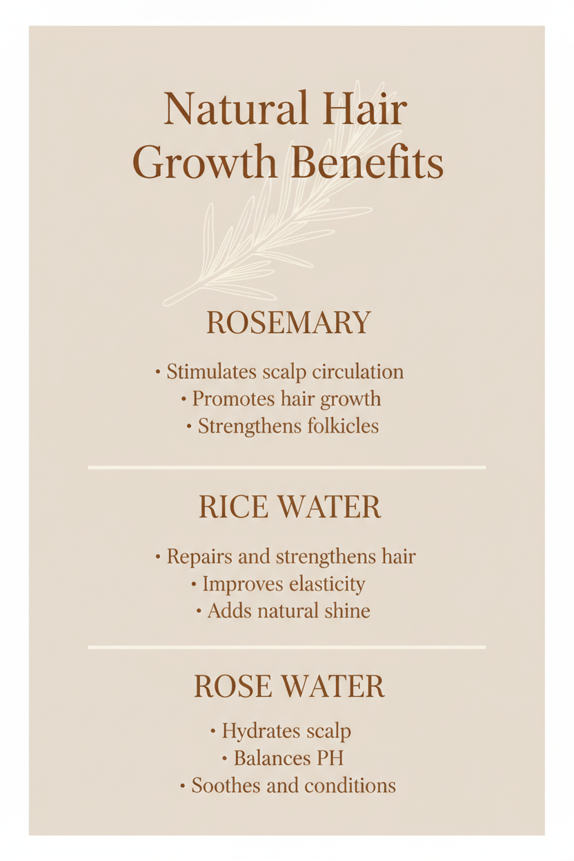 Simple elegant hair benefits card